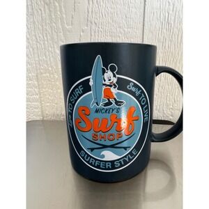 Disney Mickey Mouse Surf Shop Coffee Mug Dark Blue Surfer Style